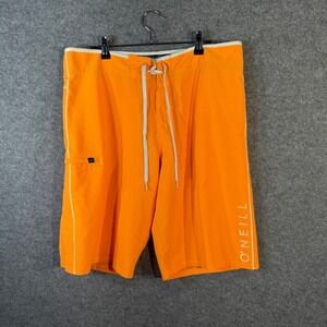 O'Neill Board Shorts Swim Trunks Orange White Stripe Mens Surfing Beach Summer